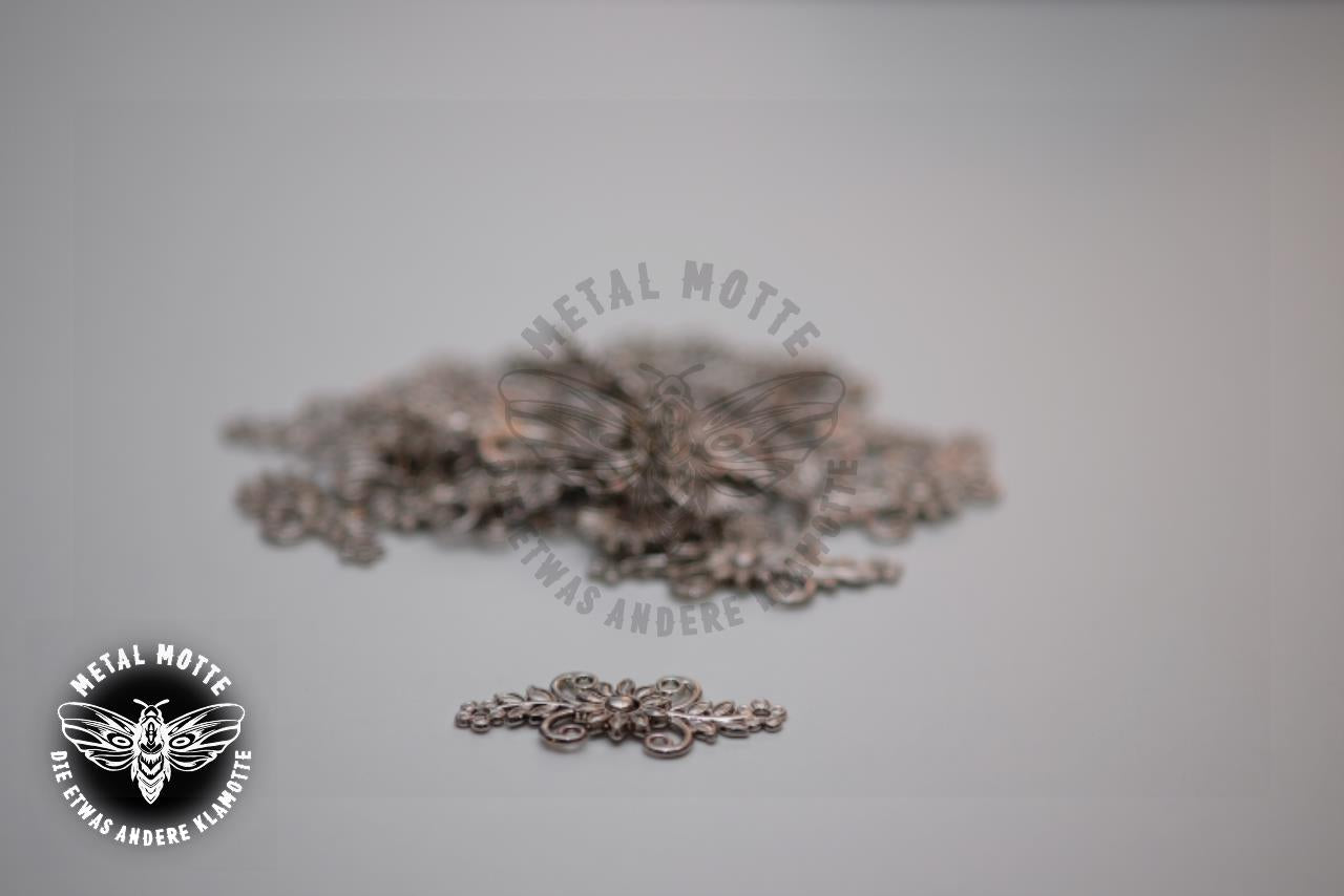 Metallverschluss - Nickel - Blumen