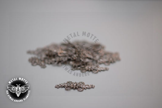Metallverschluss - Nickel - Blumen