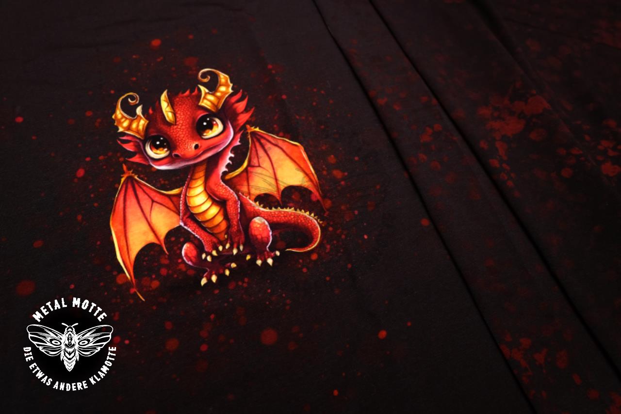 EP Panel - 60 x 160cm - Red dragon - Baumwolljersey